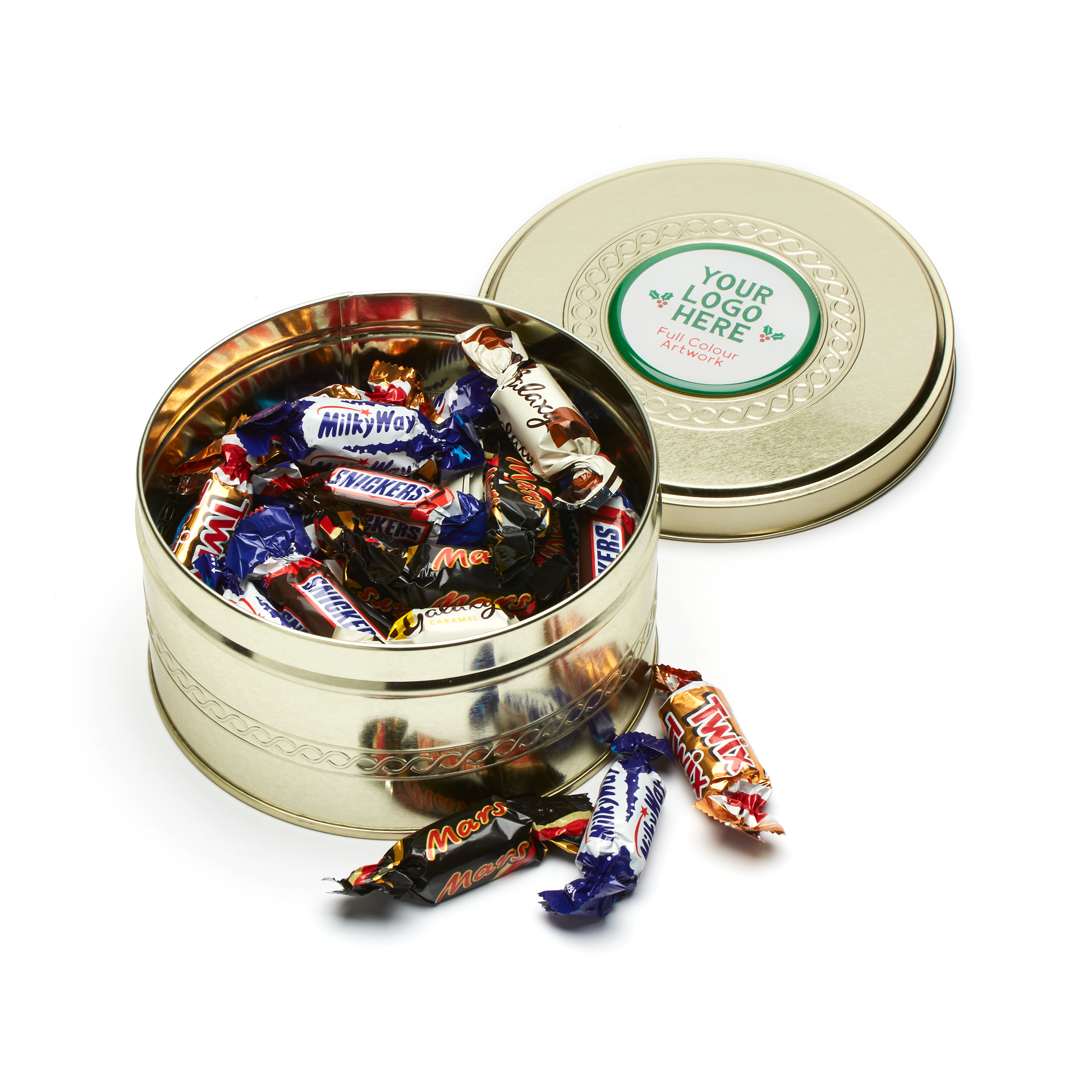 Winter Collection - Gold Treat Tin - Celebrations  Black and White London