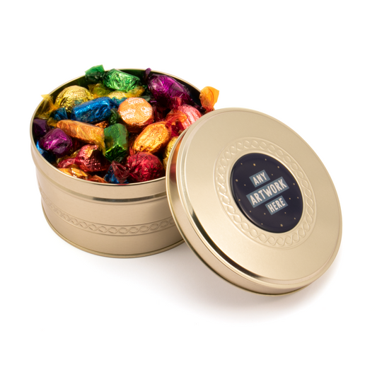 Gold Treat Tin with Quality Streets  Black and White London