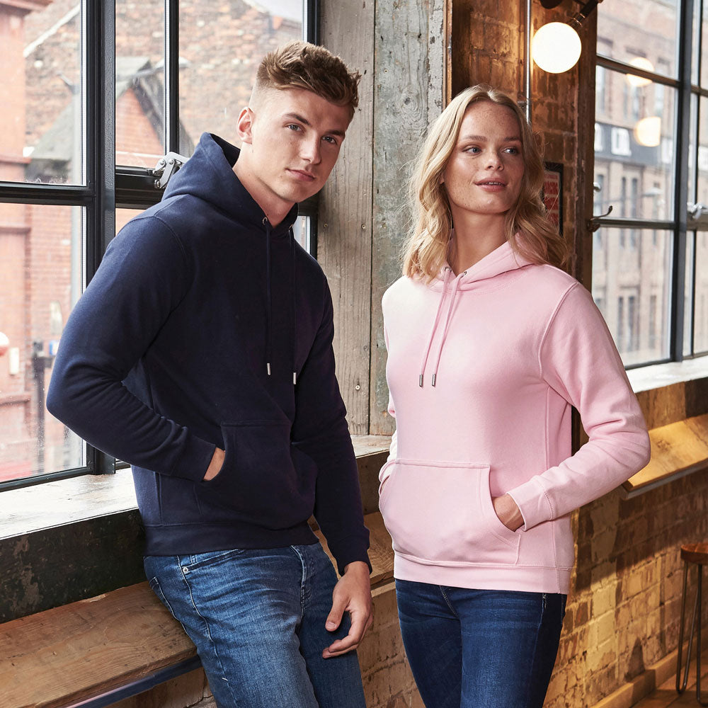 Just Hoods Organic Cotton And Recycled Polyester Hoodie Black and White London