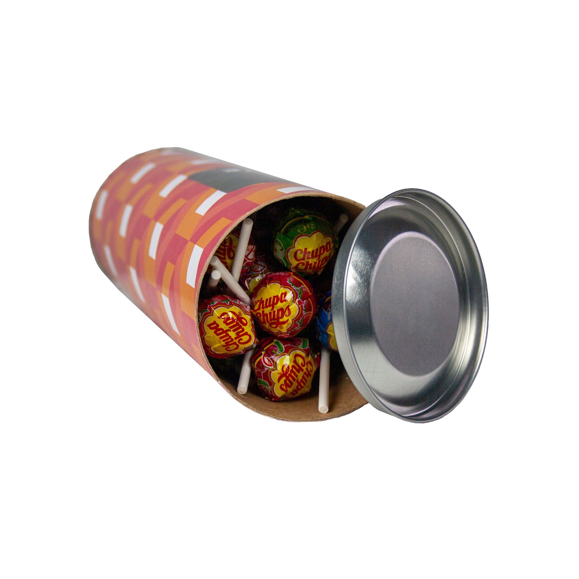 Custom Tube of 60 Chupa Chups Lollipops  Black and White London