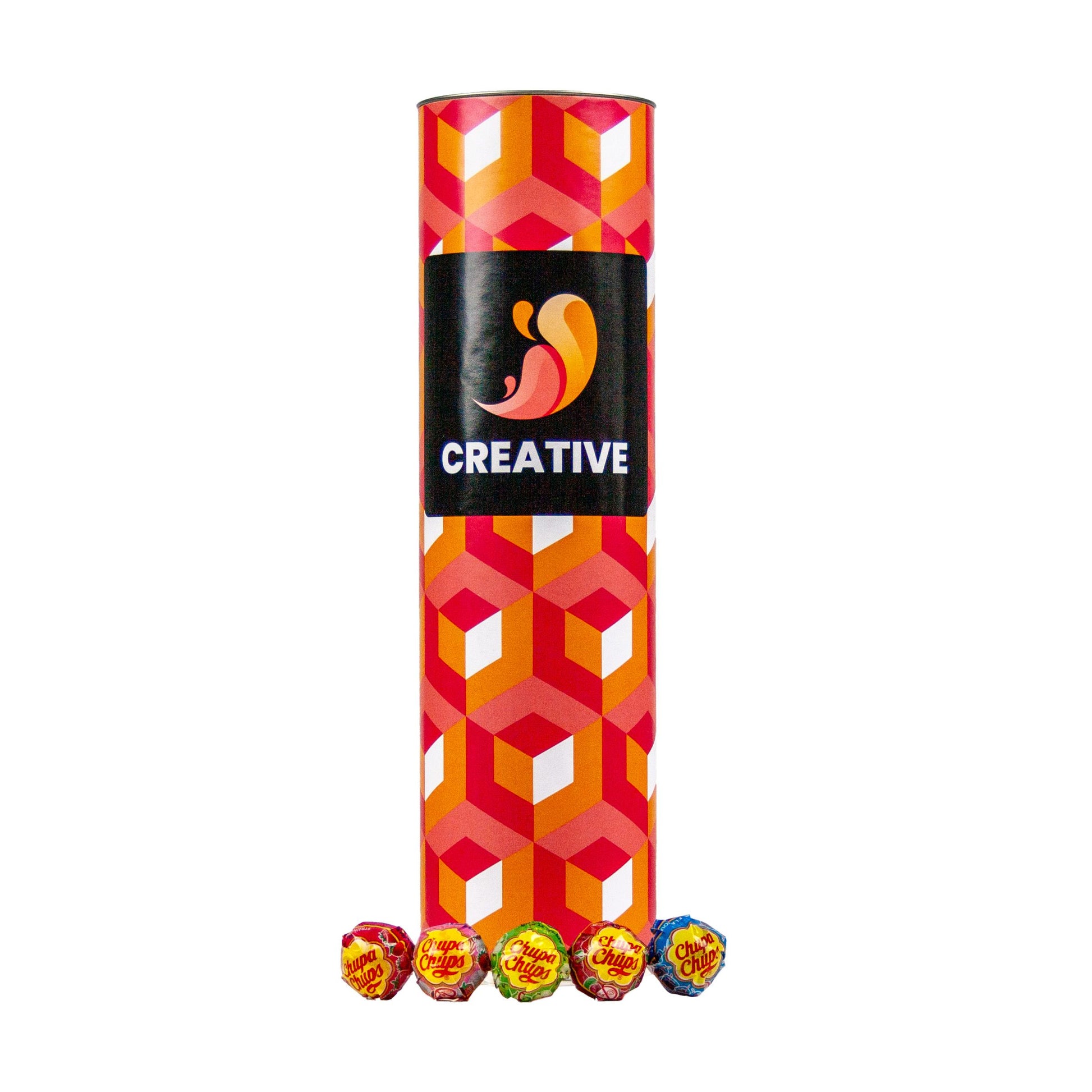 Custom Tube of 60 Chupa Chups Lollipops  Black and White London