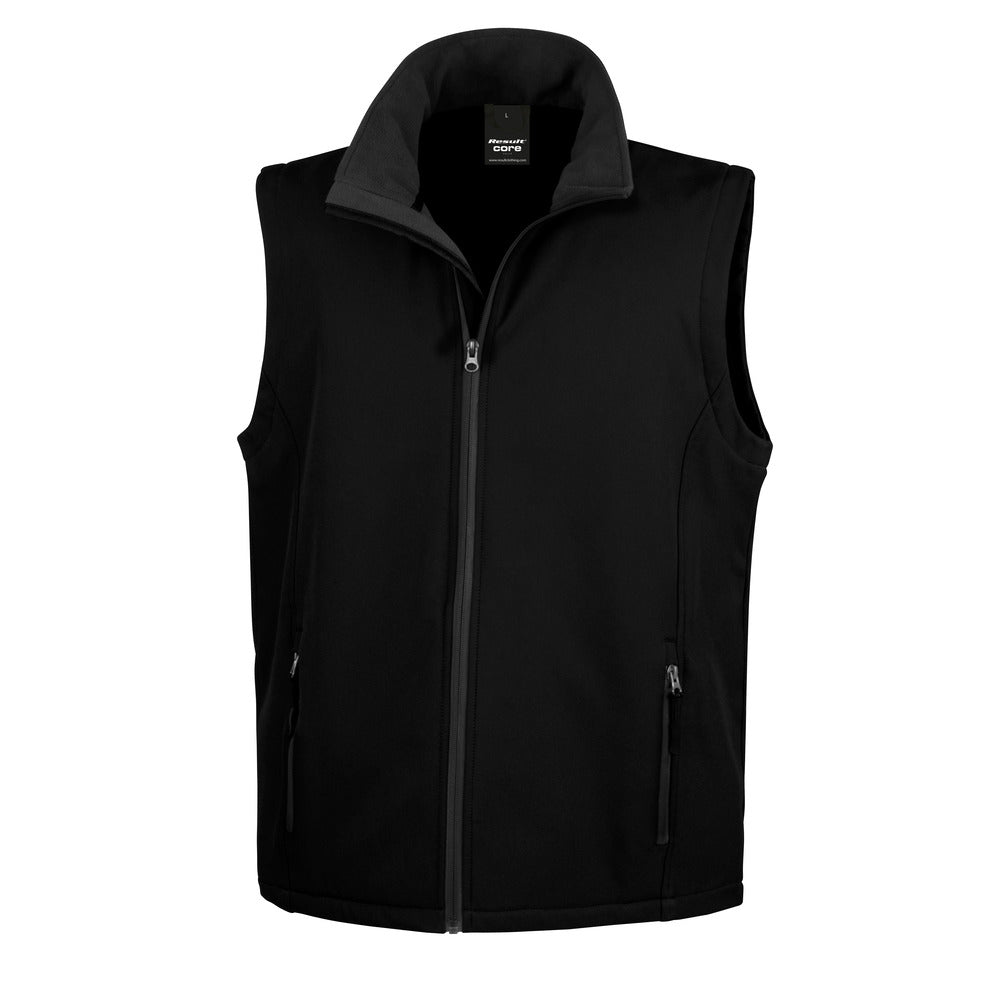 Result Printable Softshell Bodywarmer Black and White London
