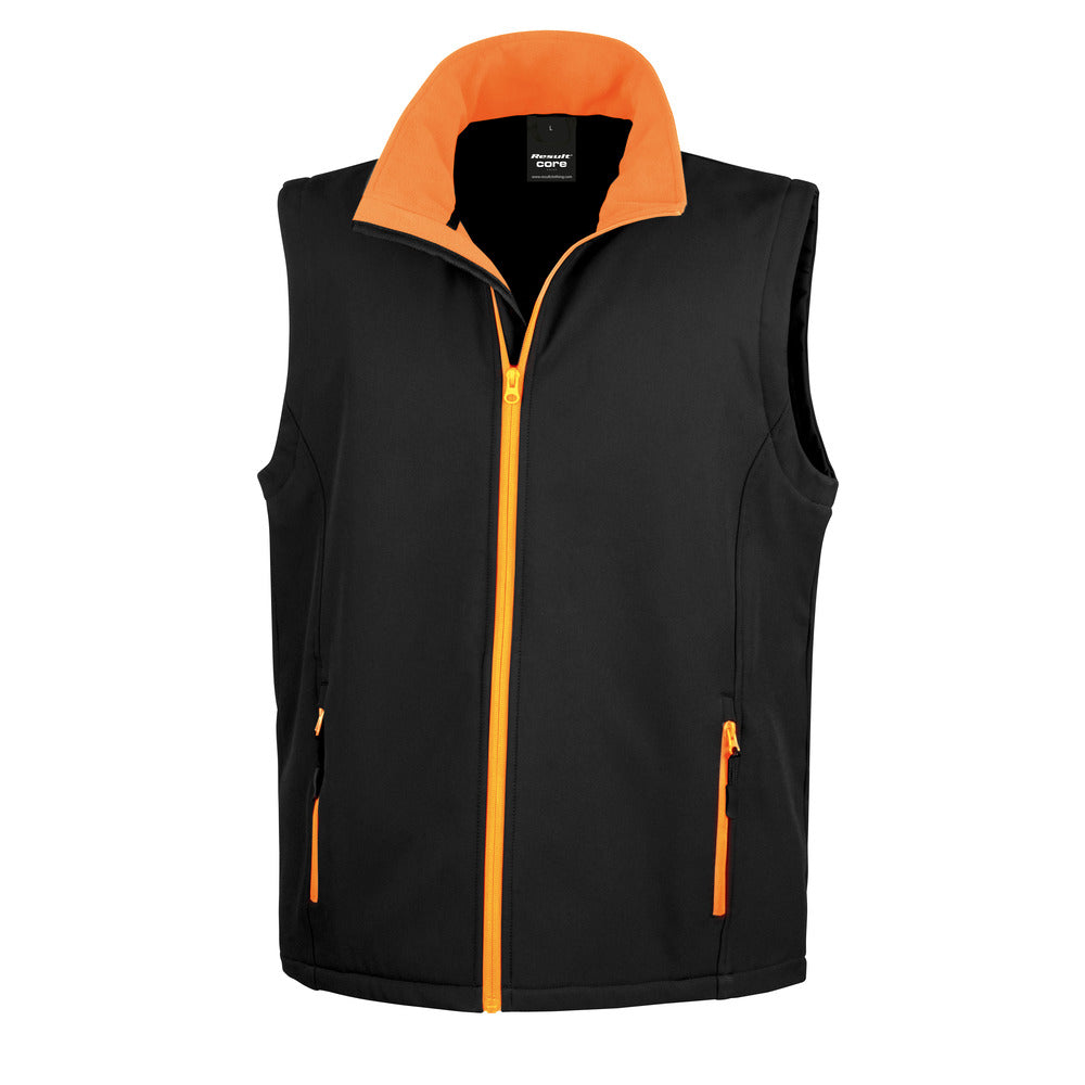 Result Printable Softshell Bodywarmer Black and White London