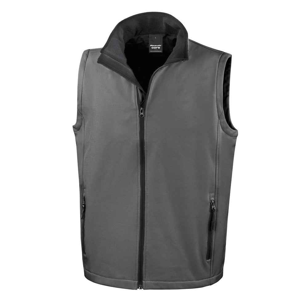Result Printable Softshell Bodywarmer Black and White London