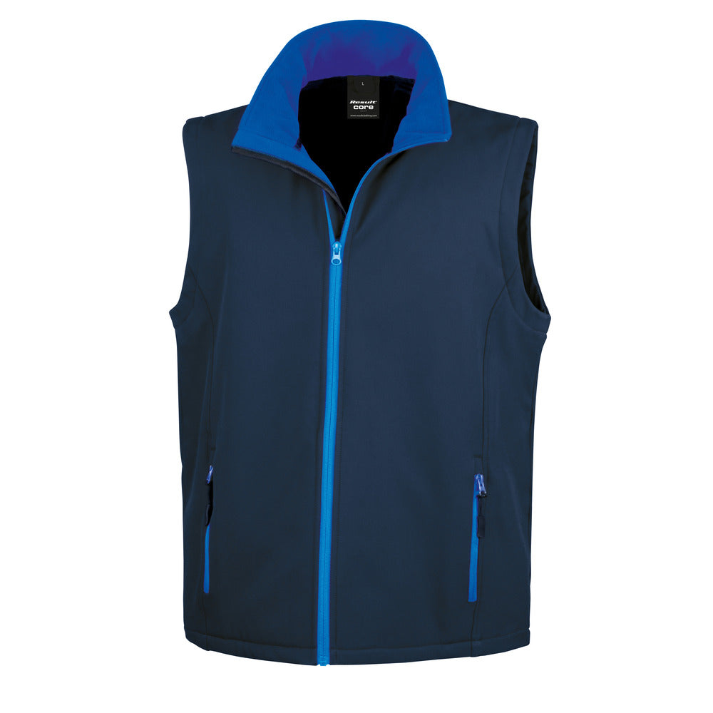 Result Printable Softshell Bodywarmer Black and White London