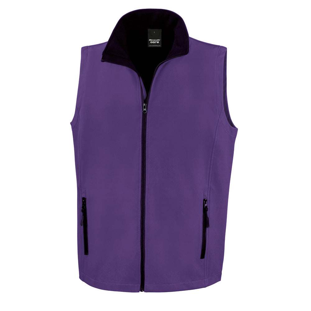 Result Printable Softshell Bodywarmer Black and White London