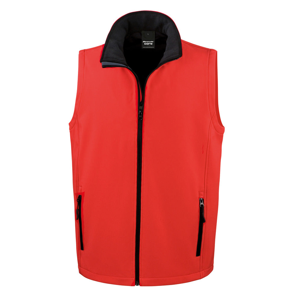 Result Printable Softshell Bodywarmer Black and White London