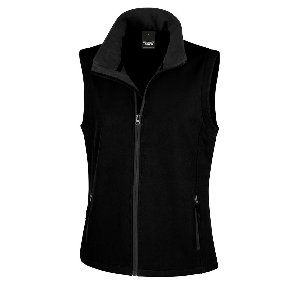 Result Printable Softshell Bodywarmer Black and White London