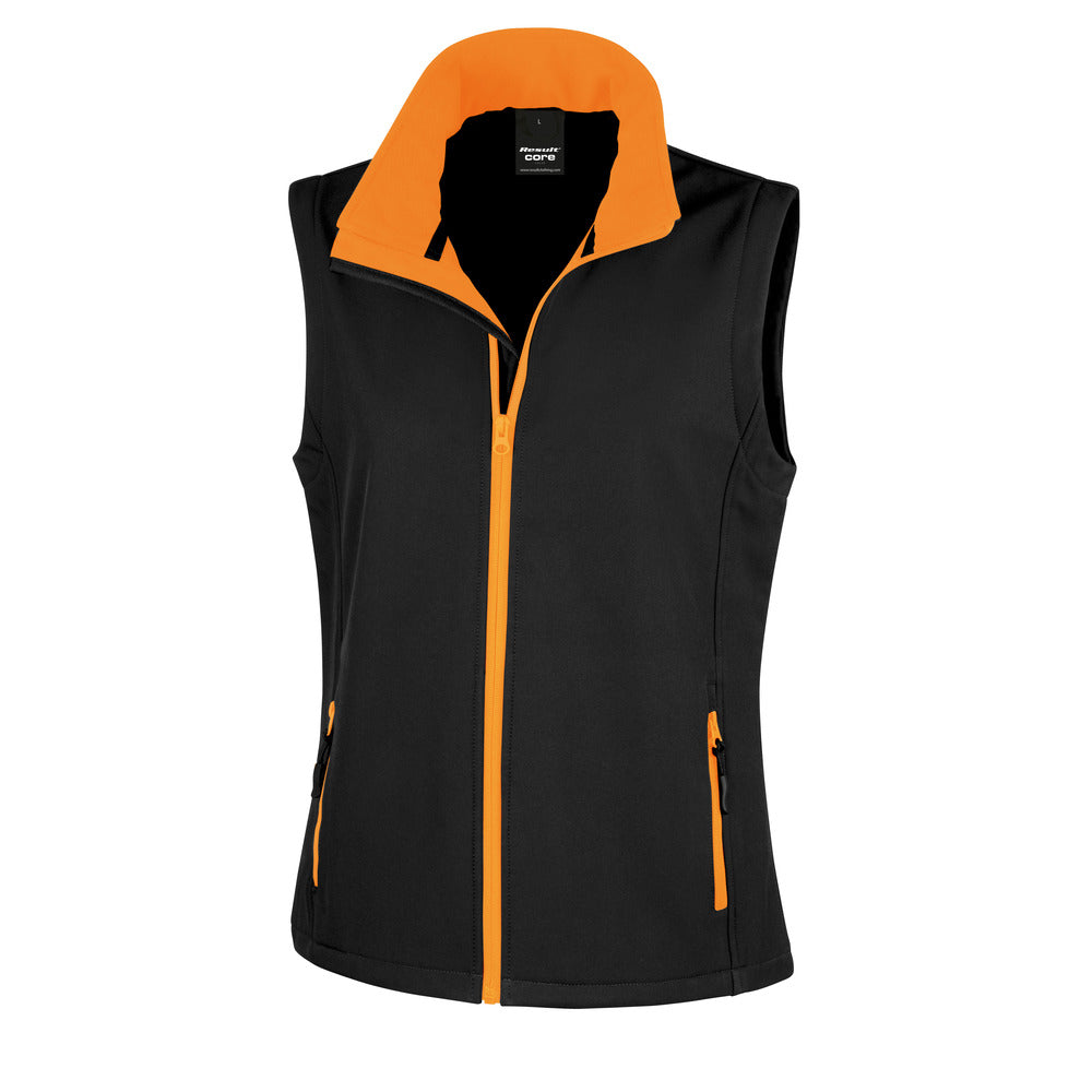 Result Printable Softshell Bodywarmer Black and White London