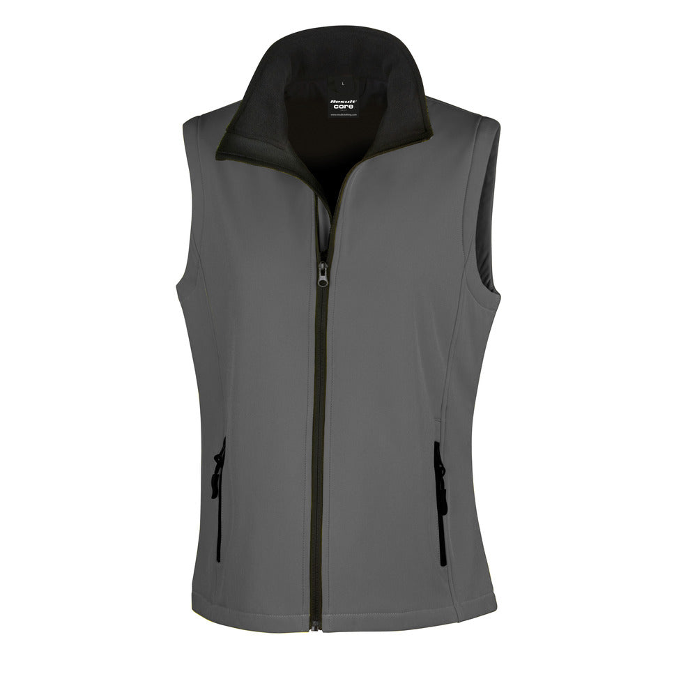 Result Printable Softshell Bodywarmer Black and White London