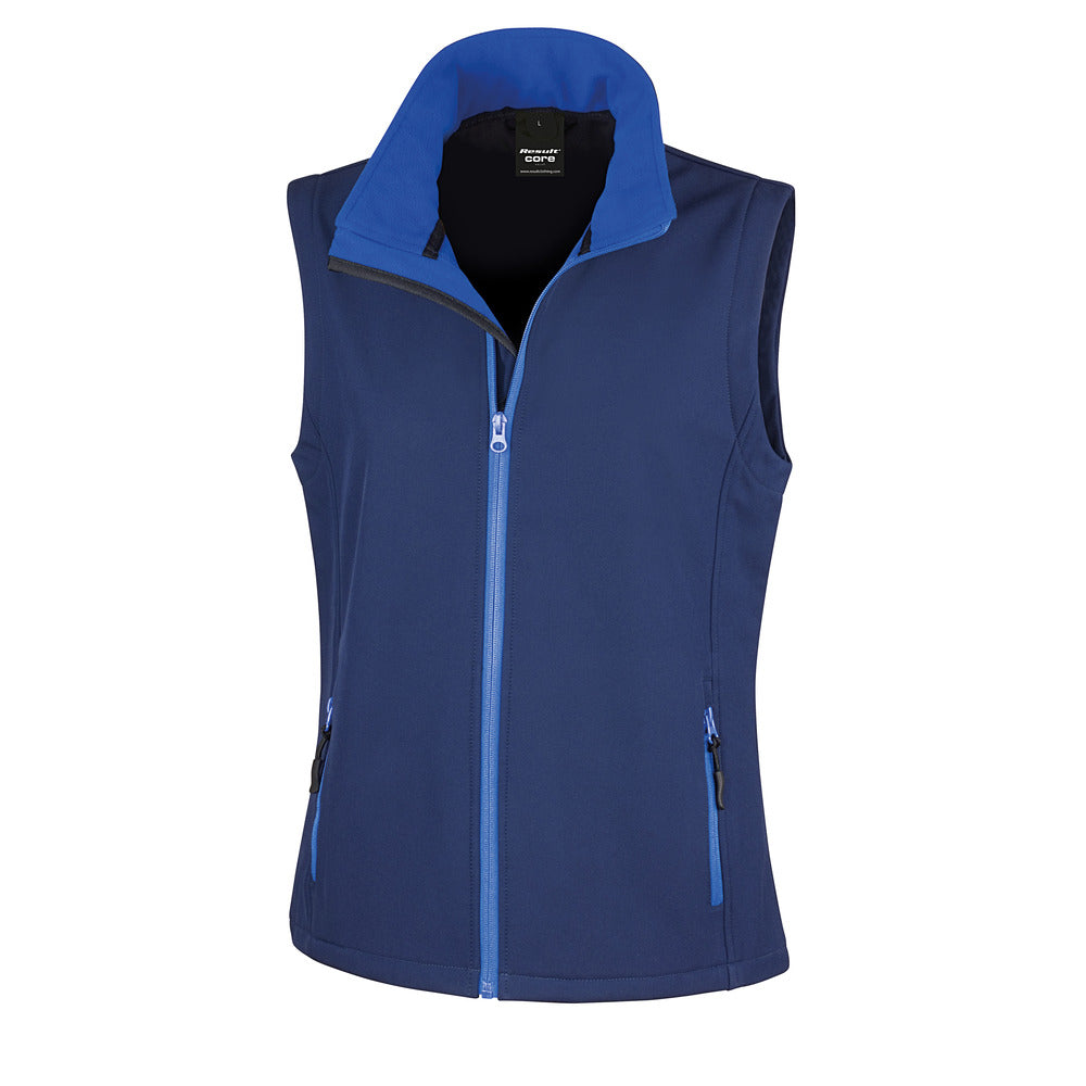 Result Printable Softshell Bodywarmer Black and White London