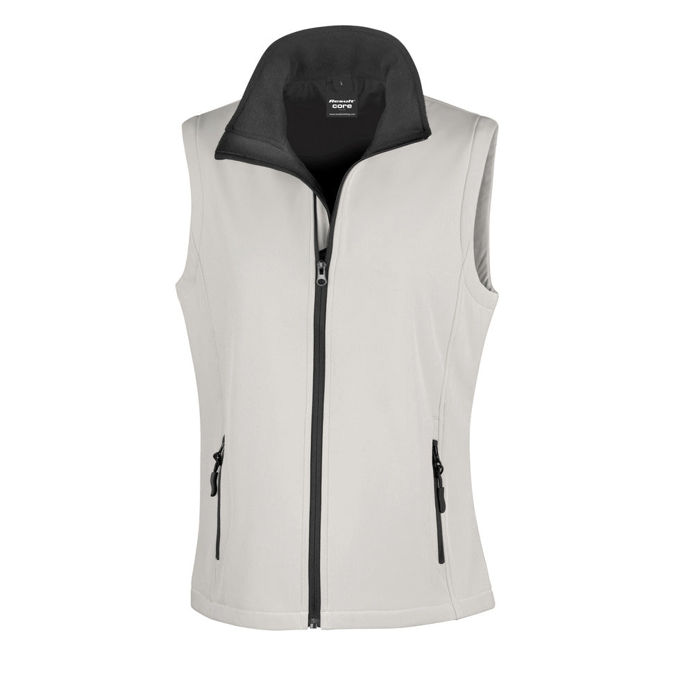 Result Printable Softshell Bodywarmer Black and White London