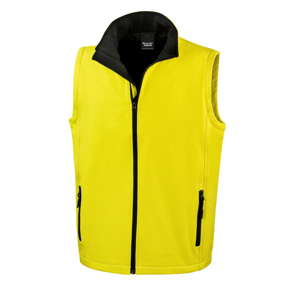 Result Printable Softshell Bodywarmer Black and White London