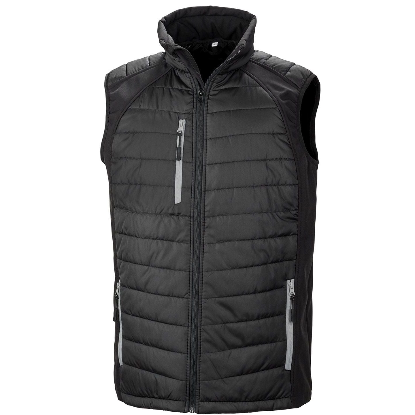 Result Recycled R238X Compass Padded Softshell Gilet Black and White London