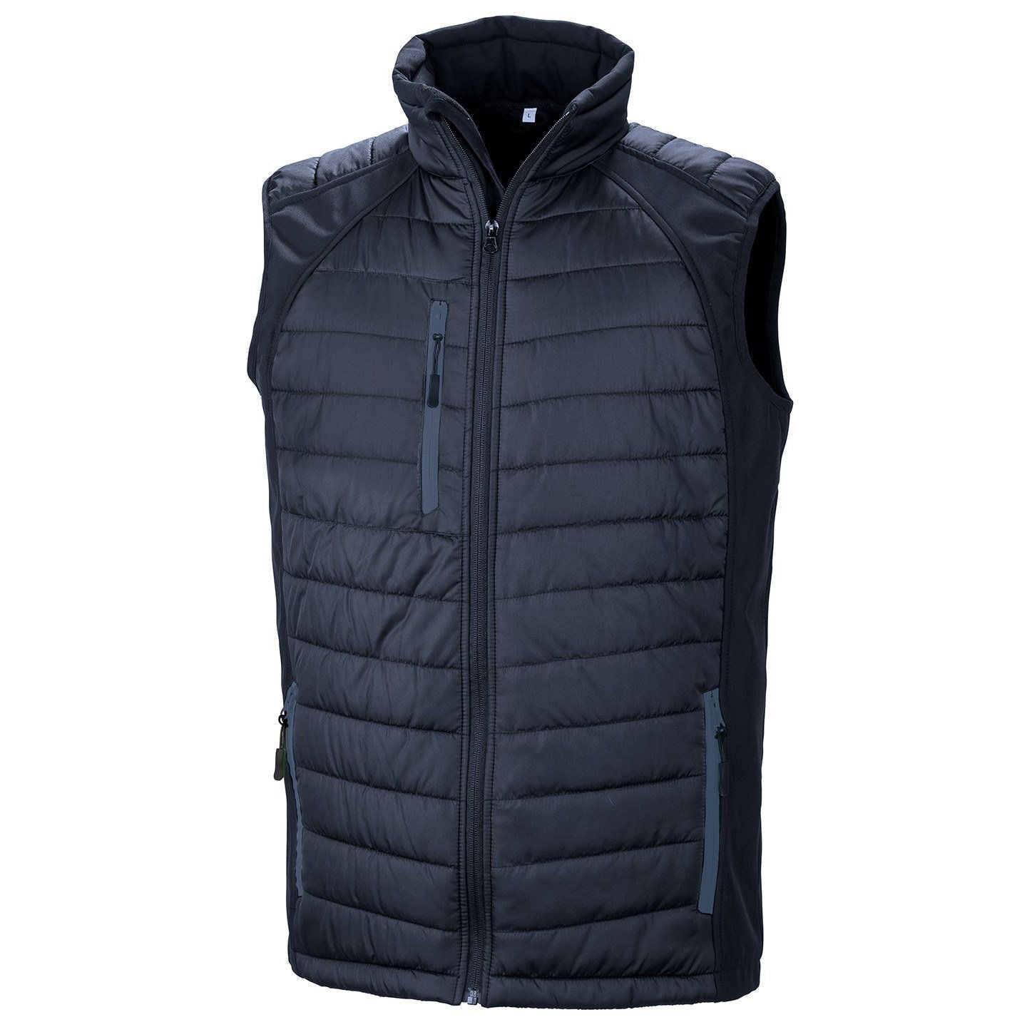 Result Recycled R238X Compass Padded Softshell Gilet Black and White London