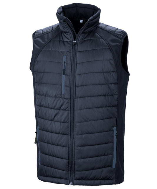 Result Recycled R238X Compass Padded Softshell Gilet Black and White London