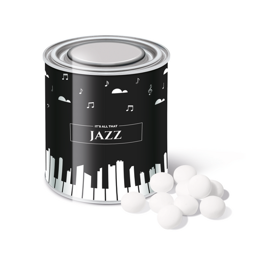 Large Paint Tin with Mint Imperials  Black and White London