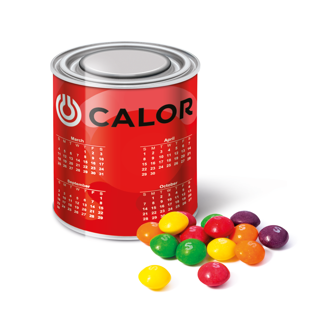 Large Paint Tin with Skittles  Black and White London