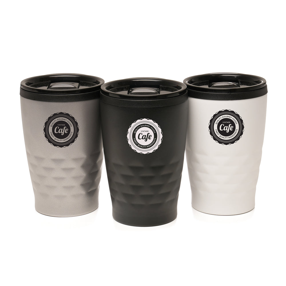 Ashford Geo 360ml Coated Tumbler (Black, Gunmetal & White) Black and White London