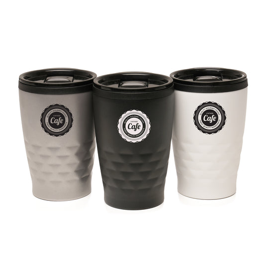 Ashford Geo 360ml Coated Tumbler (Black, Gunmetal & White) Black and White London