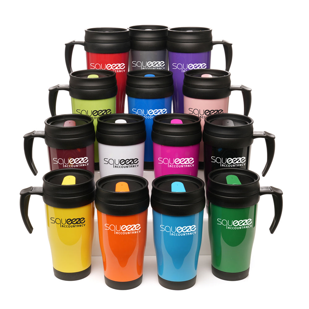 Polo Plus 400ml Travel Mug Black and White London