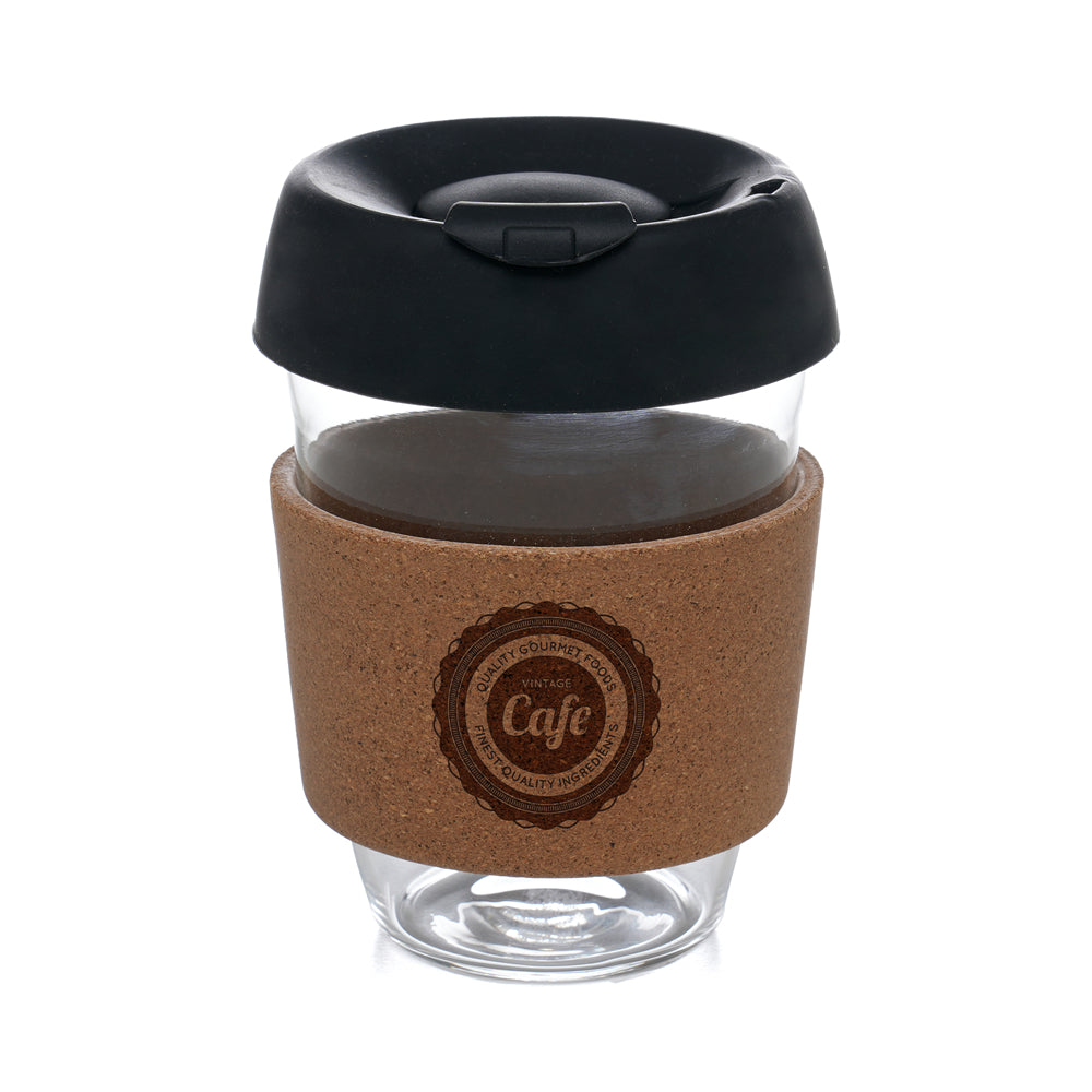 Rivo 350ml Glass Tumbler Black and White London