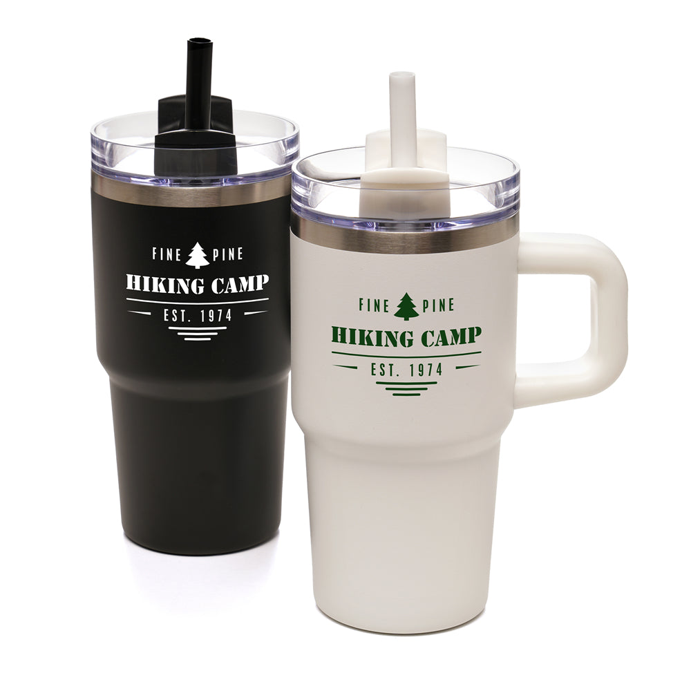 Everest Glacier 600ml Travel Mug Black and White London