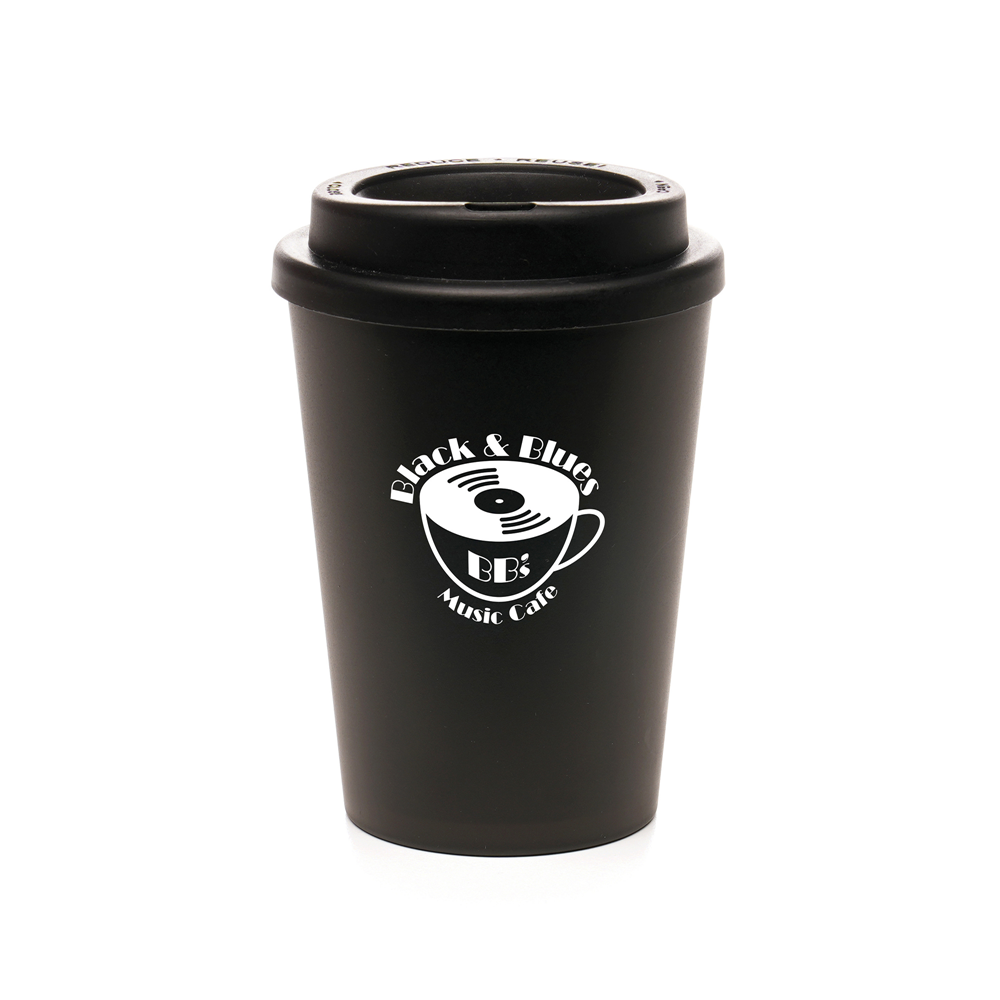 Haddon Black 350ml Take Out Mug Travel Mugs & Bottles Black and White London