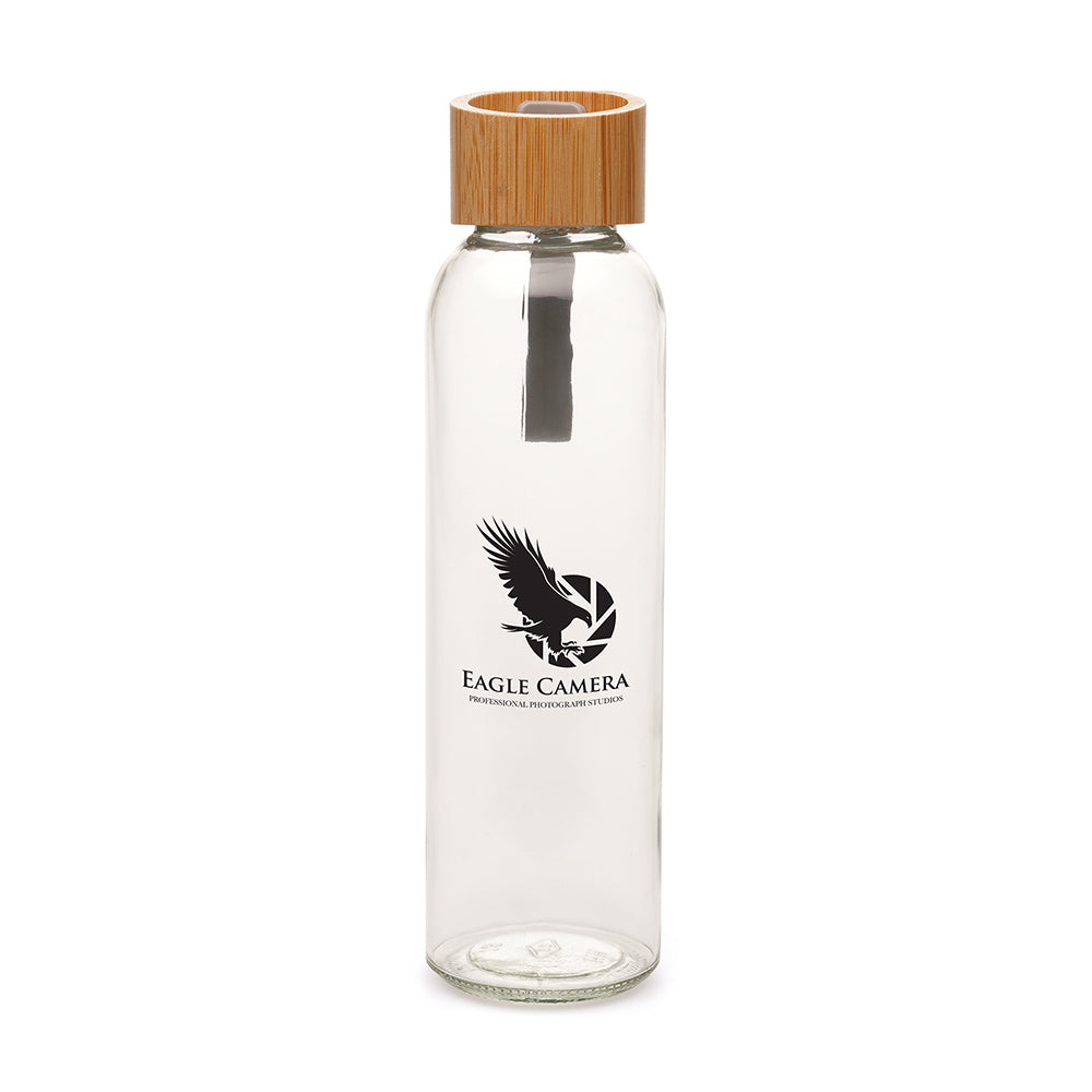 Glass Bamboo 450ml Bottle  Black and White London