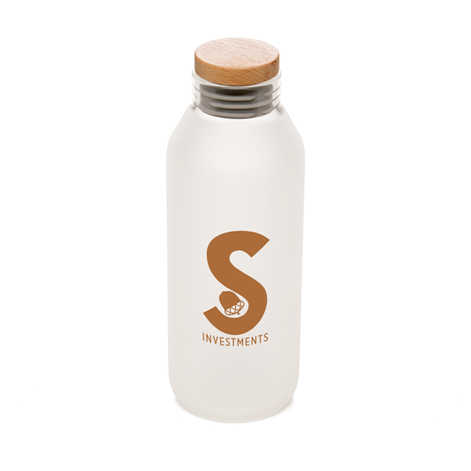 Soren 570ml Translucent Glass Bottle Black and White London
