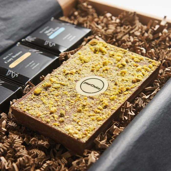 Luxury Dubai Style Custom Chocolate & Zen Tea Gift Box Black and White London