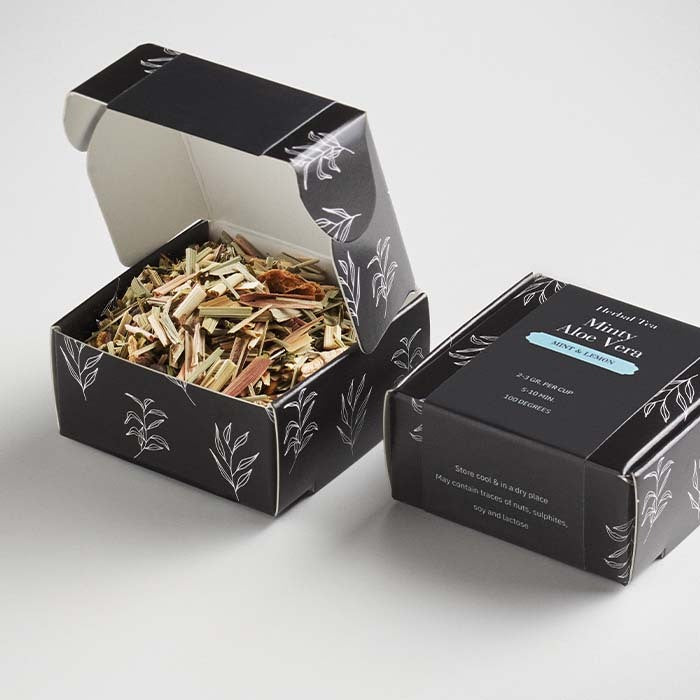 Luxury Dubai Style Custom Chocolate & Zen Tea Gift Box Black and White London