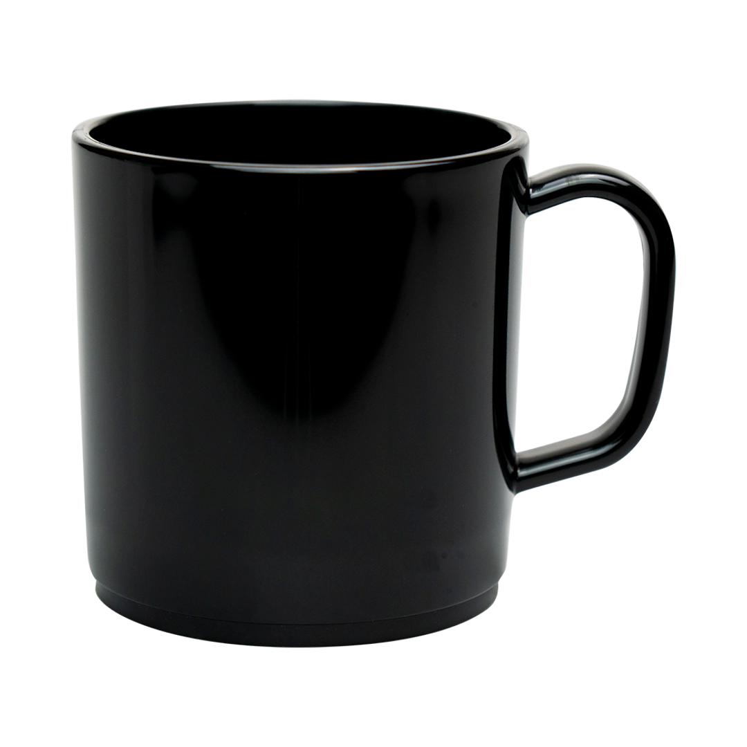 Plastic Mug Black Mikki Mugs Black and White London