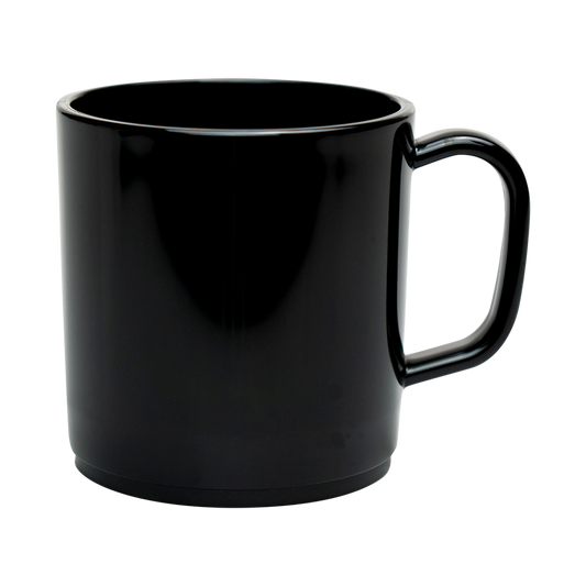 Plastic Mug Black Mikki Mugs Black and White London