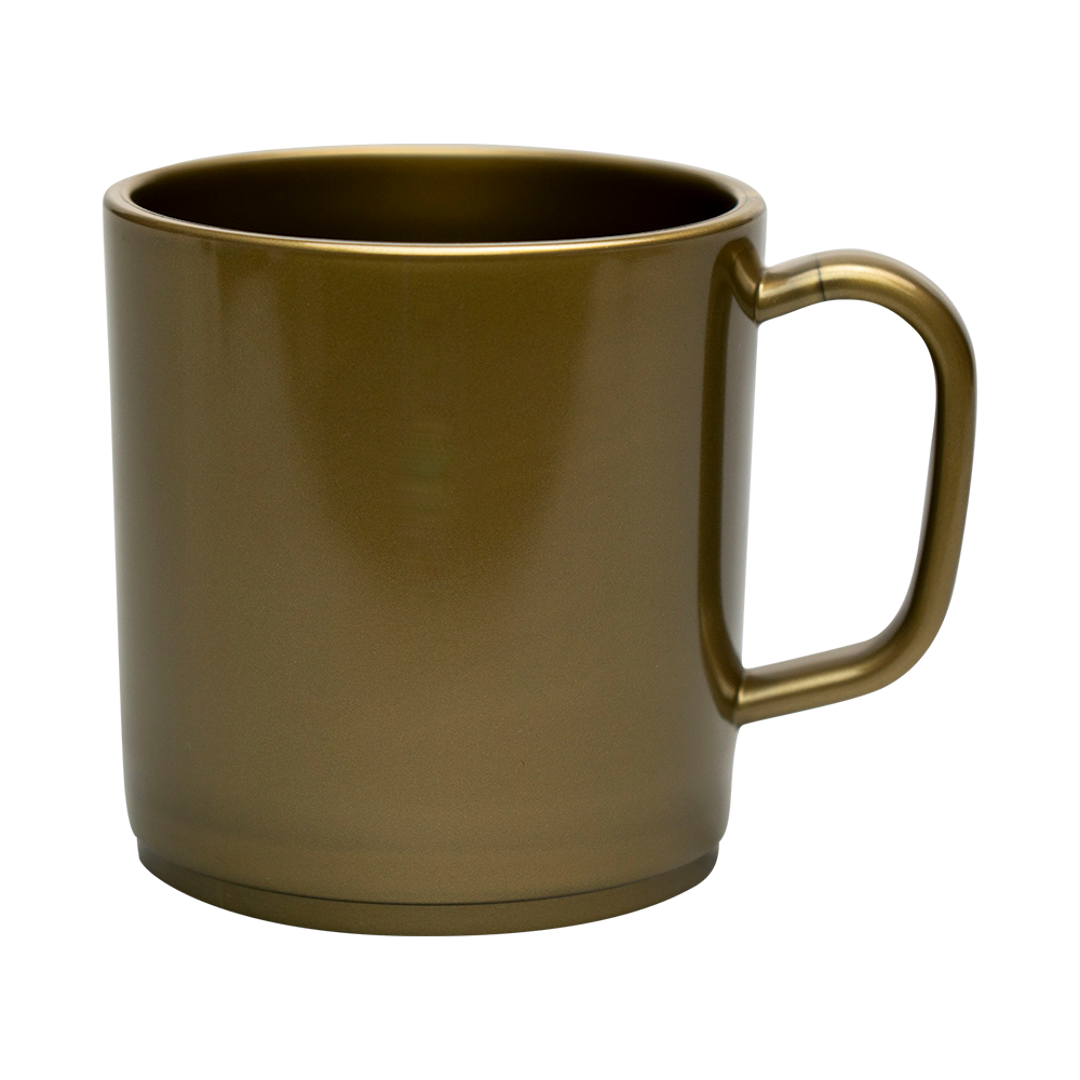 Plastic Mug Gold Mikki Mugs Black and White London