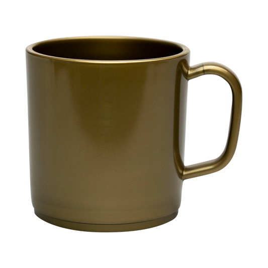 Plastic Mug Gold Mikki Mugs Black and White London