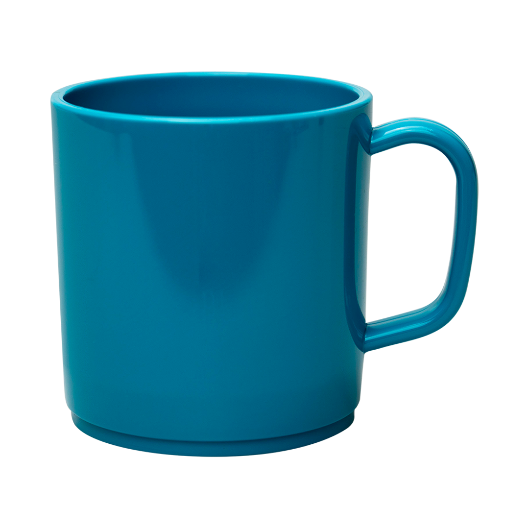 Plastic Mug Light Blue Mikki Mugs Black and White London