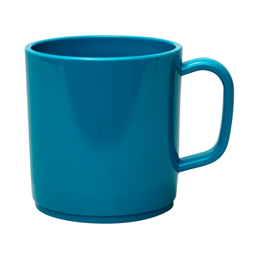Plastic Mug Light Blue Mikki Mugs Black and White London