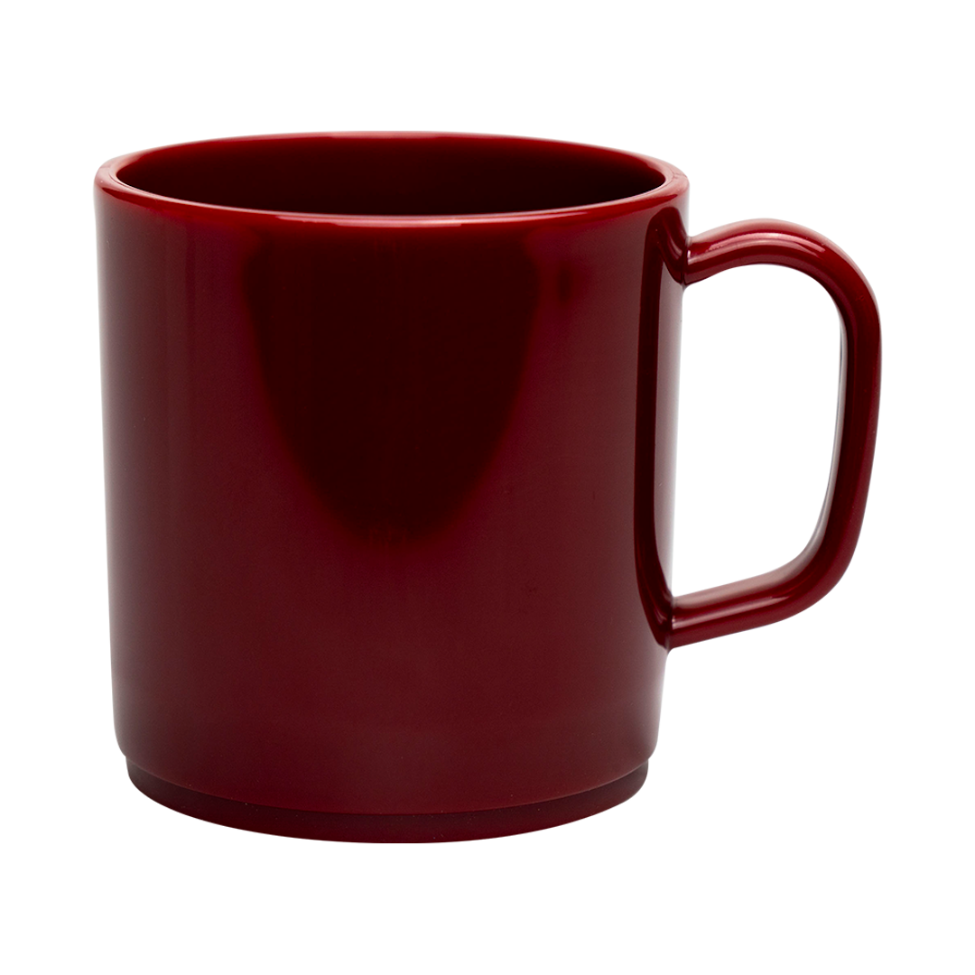 Plastic Mug Burgundy Mikki Mugs Black and White London