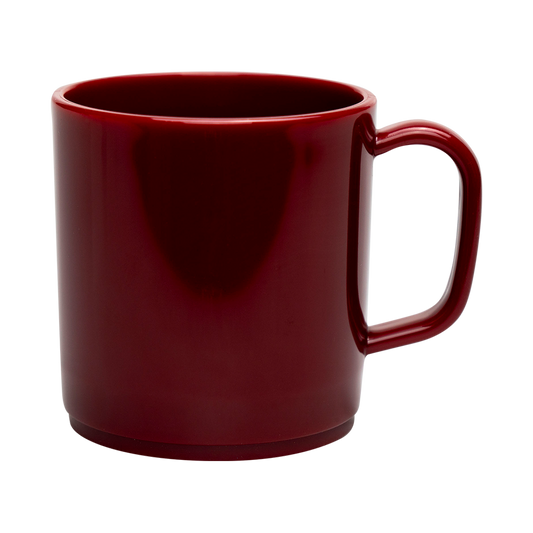Plastic Mug Burgundy Mikki Mugs Black and White London