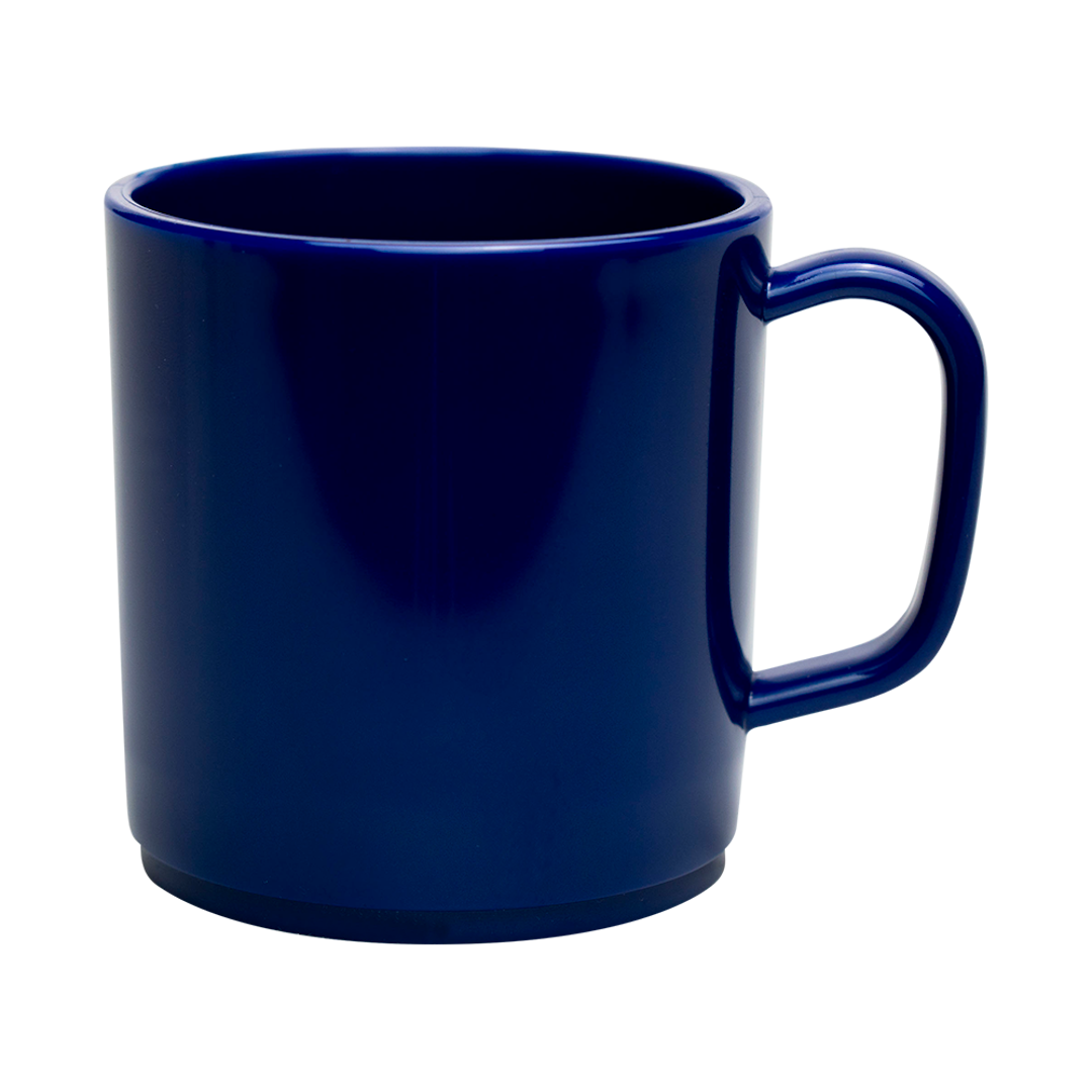 Plastic Mug Navy Blue Mikki Mugs Black and White London