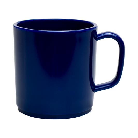 Plastic Mug Navy Blue Mikki Mugs Black and White London