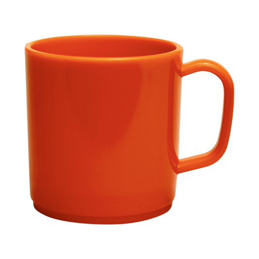 Plastic Mug Orange Mikki Mugs Black and White London