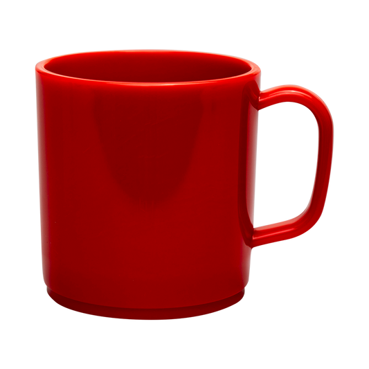 Plastic Mug Red Mikki Mugs Black and White London