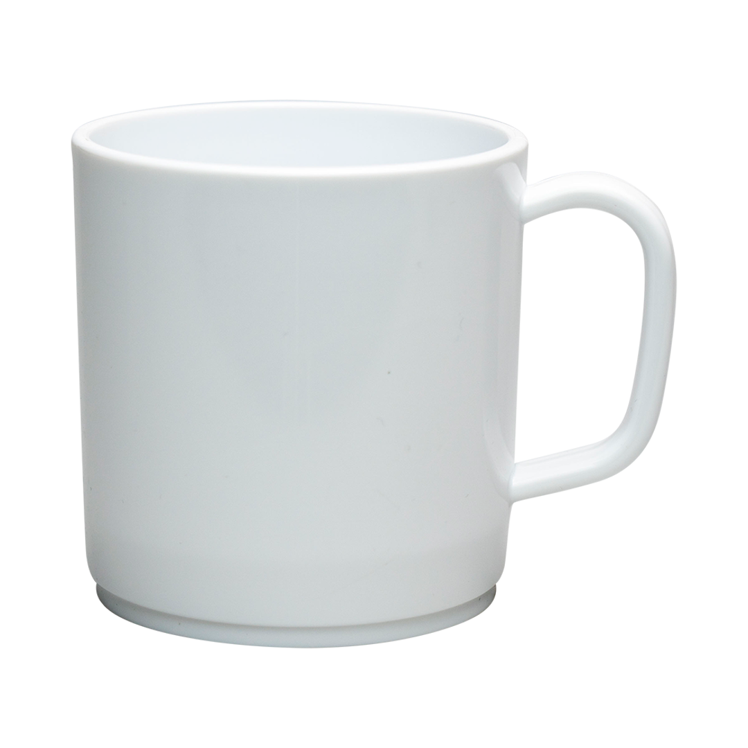 Plastic Mug White Mikki Mugs Black and White London