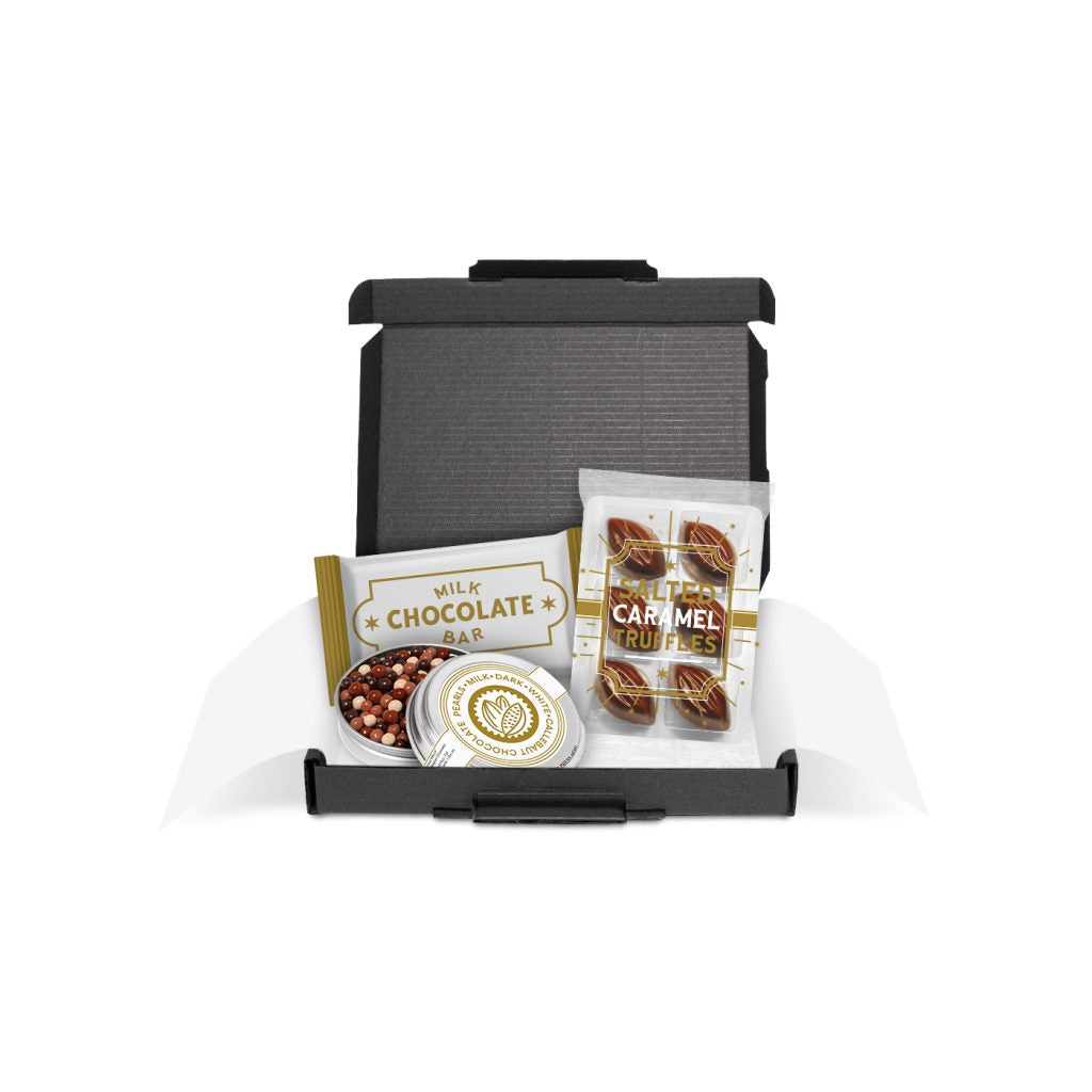 Mini Black Postal Box - Chocolate Edition  Black and White London