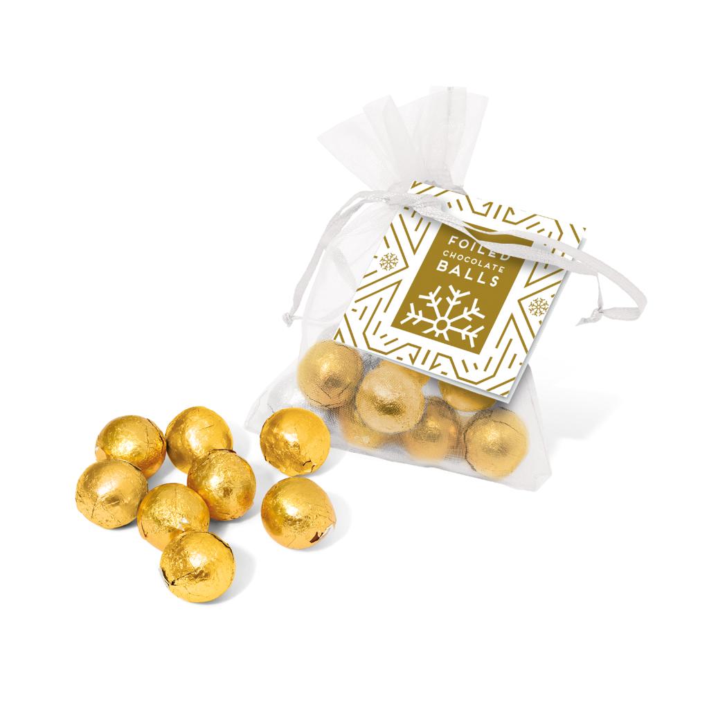 Organza Bag - Solid Chocolate Balls Black and White London