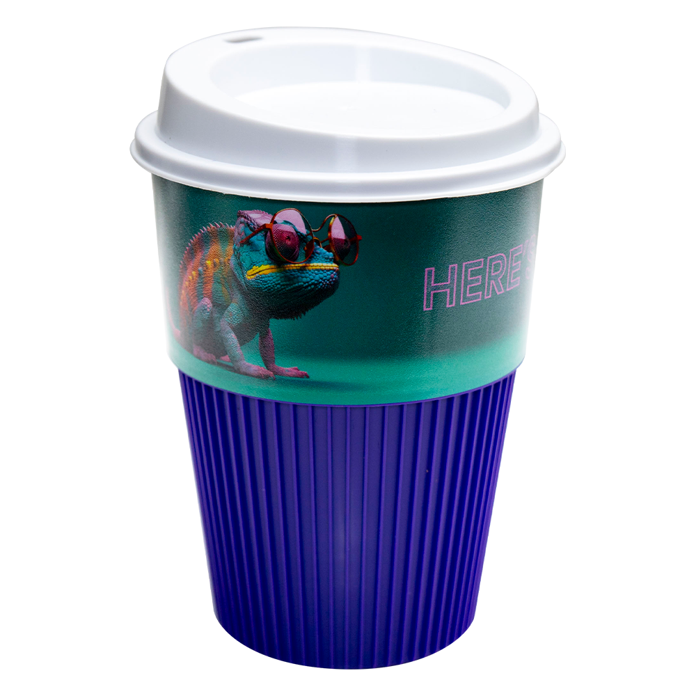 Pulse Coffee Cup Purple Thermalmate Black and White London