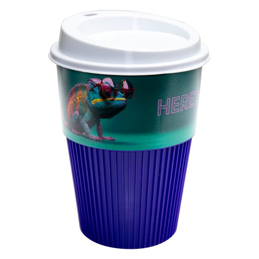 Pulse Coffee Cup Purple Thermalmate Black and White London
