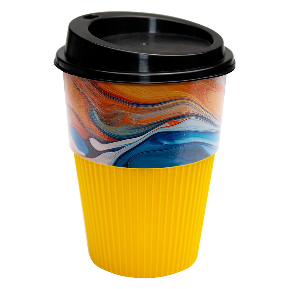 Pulse Coffee Cup Yellow Thermalmate Black and White London